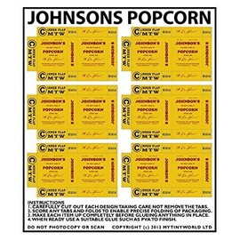 MyTinyWorld Dolls House Miniature Packaging Sheet of 6 Johnsons Popcorn