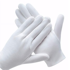 Guantes de Trabajo 18 pares, Guantes de Algodón Suaves, Guantes Blancos de Trabajo, Guantes de Trabajo para Hombre y Mujeres, Guantes Algodon de Cosméticos Hidratantes Monedas Joyería Inspección Mano