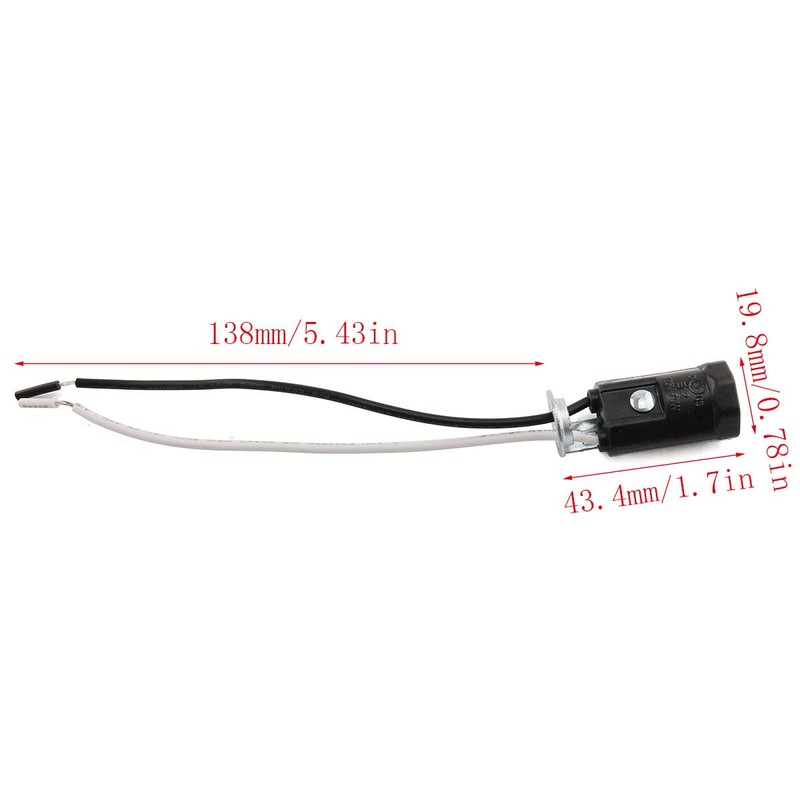E-outstanding 6-Pack E12 Lamp Holder with 5.9 Inch Wire Leads,