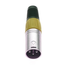 Keple 3 Pin XLR Connector Yellow - Male Audio Microphone DMX Male Jack Plug Nicked-Plated Adapter Metal Construction Connector with Plastic Housing