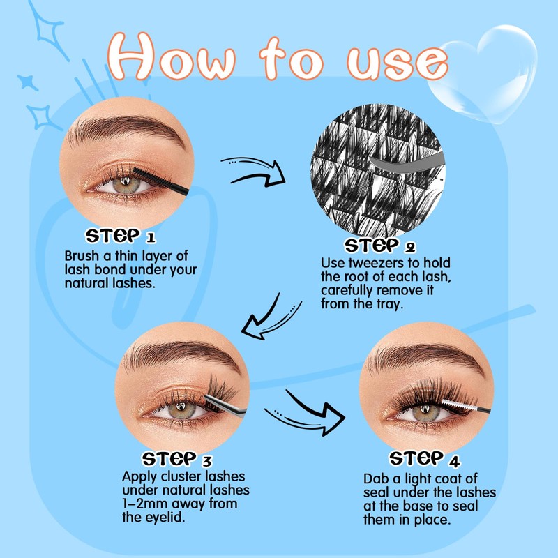 KevKev Lash Extension Kit 120Pcs DIY Lash Extension Kit Lash