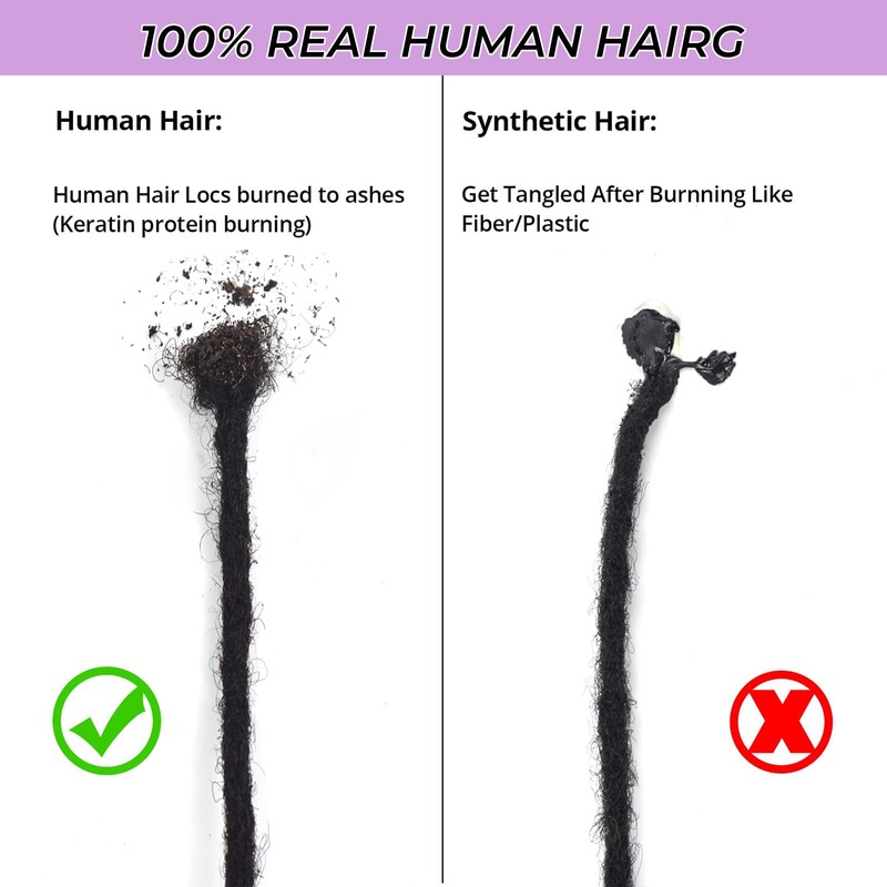 FREESHOW Loc Extensions Human Hair 10 Inch 0.6cm Width 30