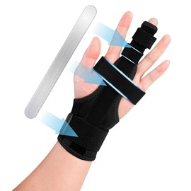 Férula de dedo medio, férula de gatillo, soporte de muñeca, inmovilizador alisador, correas extraíbles ajustables para mano izquierda o derecha (pequeño)