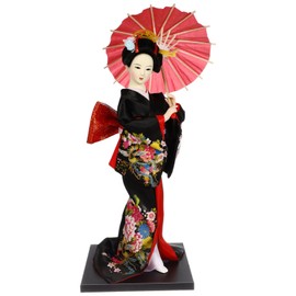 Holibanna Japanese Geisha Kimono Doll Traditional Style Japan Doll Collectible Asian Figurine for Home Sushi Restaurant Japanese Party Decorations