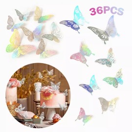 Dolores 36pcs Mariposas Decorativas Pared 3d Fiestas Adorno Pegatina