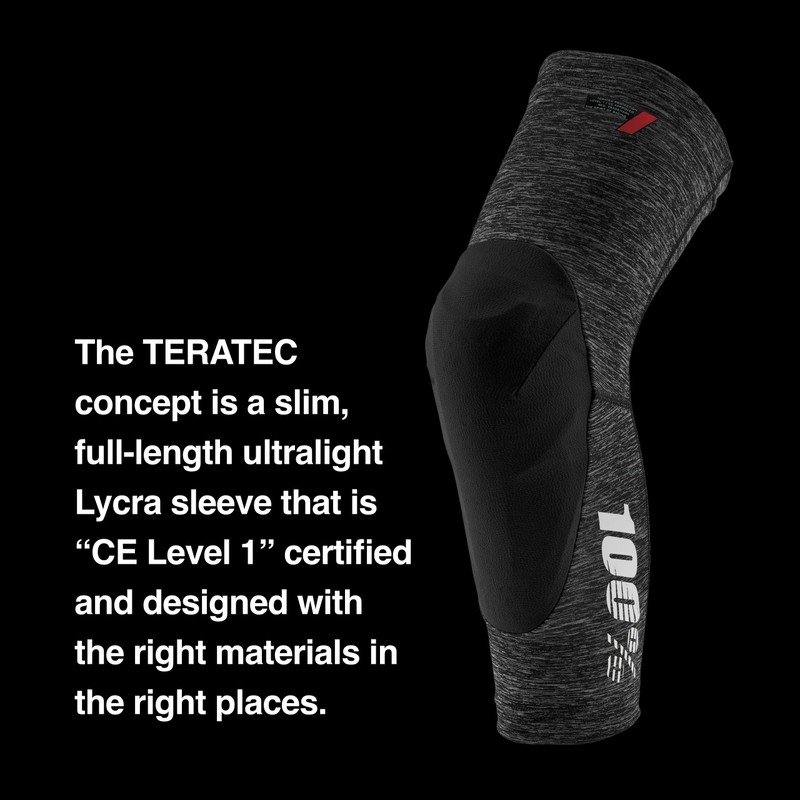 100% PROTECCIONES Unisex Adult Teratec Knee Guards Heather Grey/Black-XL Knee