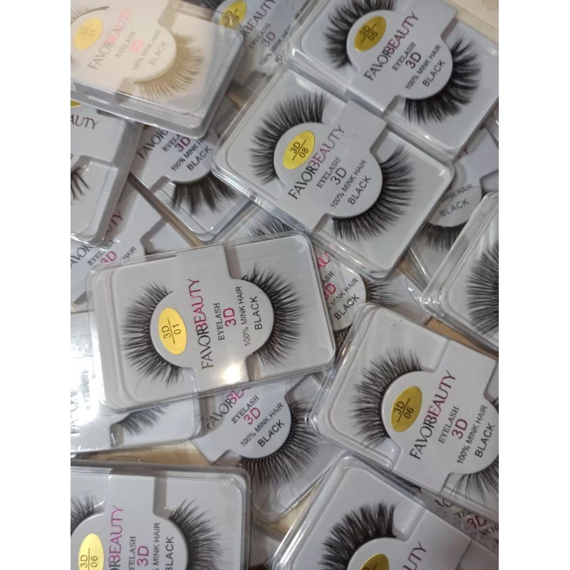Favorbeauty 6 Pares Pestañas Mink Hair 3d Eyelash Maxima Calidad