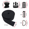 Vtete 2 Inch 10 Yards Black Nylon Heavy Webbing Strap