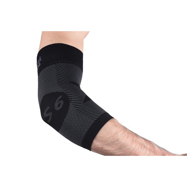 OrthoSleeve ES3/ES6 Elbow Bracing Sleeve relieves Tennis/Golfers Elbow Pain, General Elbow & Forearm Pain, Reduces Swelling (ES6, L, Black)