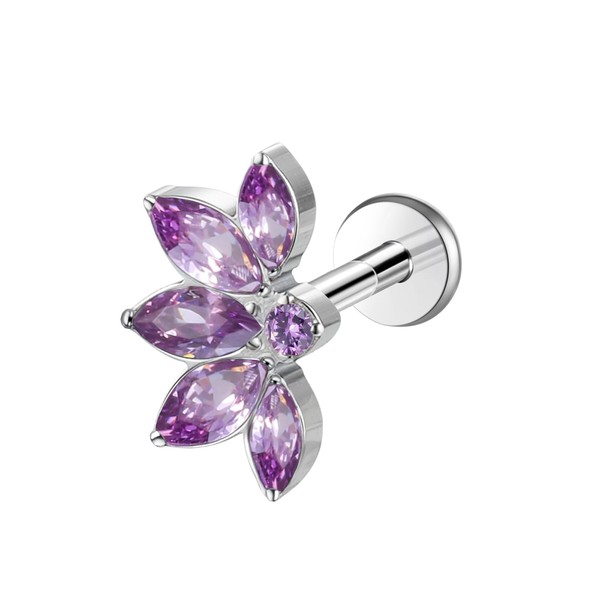 ENONTY 1pcs 16G 18G G23 Titanium Threadless Labret Studs Push-in
