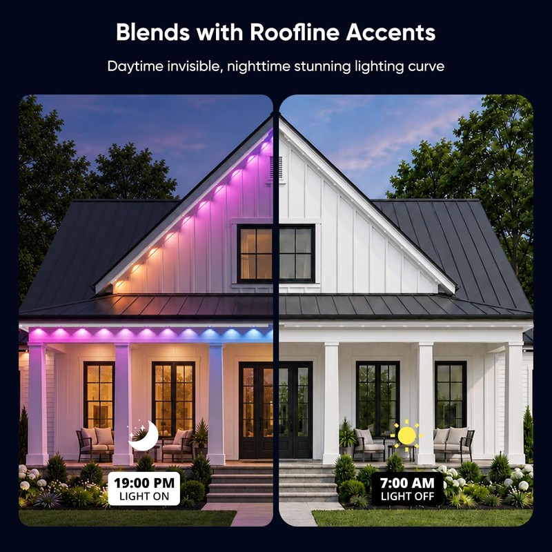 APPECK 13PCS Track Kit for Permanent Outdoor Lights C5111, 50ft,