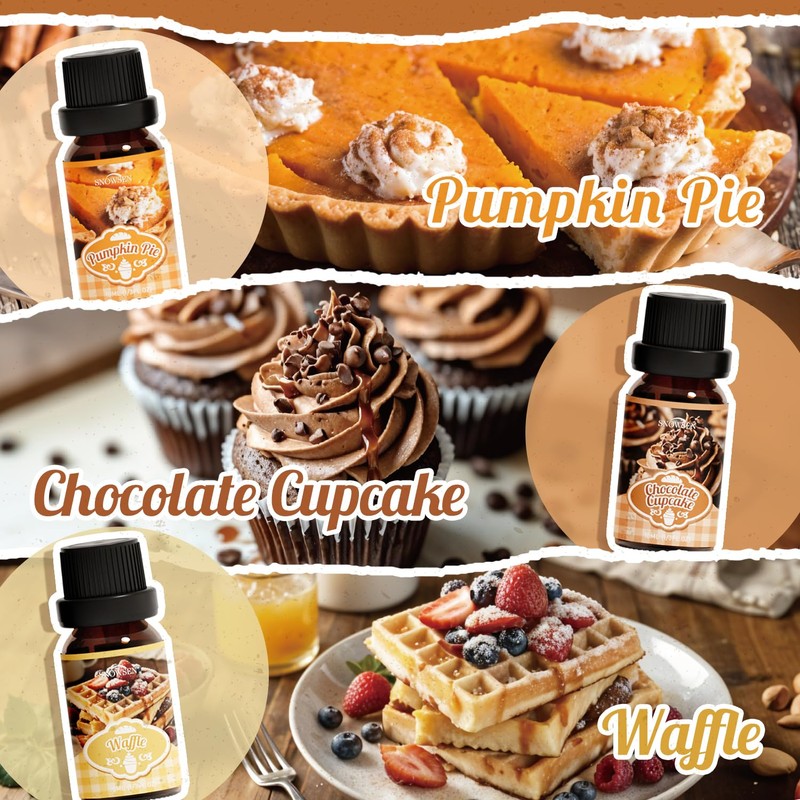 Bakery Essential Oils Gift Set, SNOWSEN Dessert Fragrance Oils for
