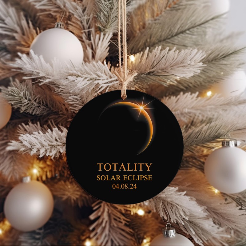 Solar Eclipse 2024 Ornament, Total Eclipse Ornament, Eclipse Keepsake, Christmas