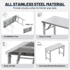 Folding Stainless Steel Table for Kitchen Outdoor Camping Maintenance Room