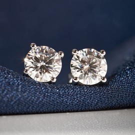 Mejewri Moissanite Earrings for Women Men Stud Earrings with 925 Sterling Silver 5.0mm