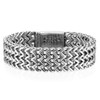 JewelryWe Stainless Steel Braided Link Chain Bracelet 19MM Wristband for