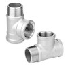 SagaSave 2PCS Stainless Steel Tee Pipe Fitting, 1/2" NPT Female