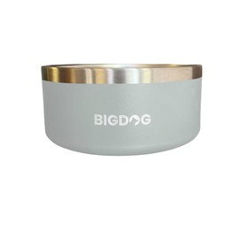 BigDog Dog Bowls, Dog Bowls for Large Dogs, Stainless Steel Dog Bowls, No Spill Dog Bowls, Dog Food and Water Bowl (64 Ounce, Grey)
