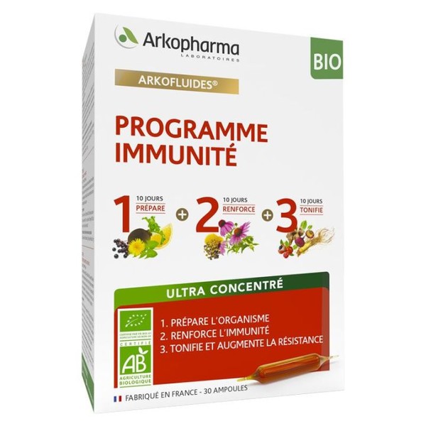 Arkofluides Programme Immunité Bio 30 ampoules