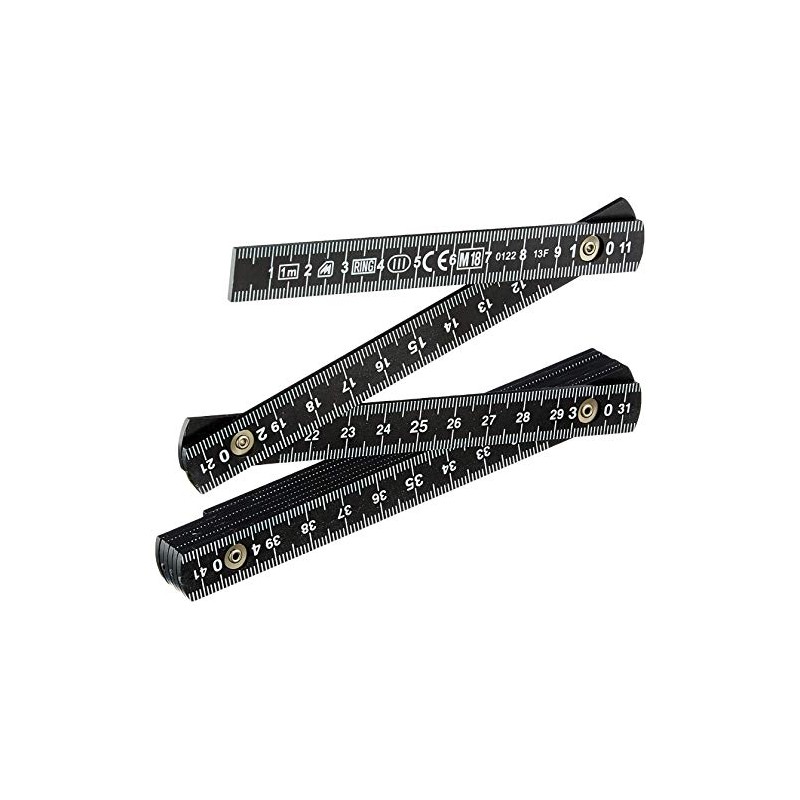 Metrica 19060 Fibreglass Scale 1 m, Black