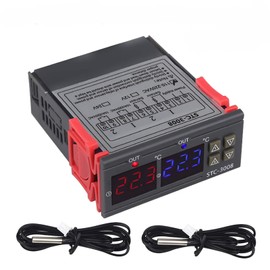 STC-3008 Dual Digital Temperature Controller Thermostat with Double NTC Probe Cooler Heating for Various Cold Room Greenhouse Aquarium