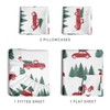 Queen Christmas Trucks Sheet Set - Holiday Xmas Pattern Linen