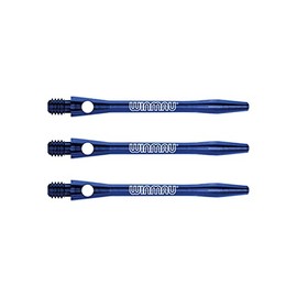 WINMAU Laser Engraved Aluminium Dart Shafts Medium Size Blue - 1 Set Per Pack (Total 3 Stems)