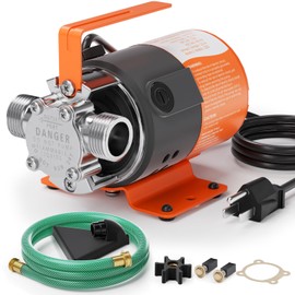 Cleartide Water Transfer Pump 115V, 1/10HP 380GPH Utility Water Pump Electric With 6ft Suction Hose Kit, Portable Small Water Pump For Pool Draining, Removing Water From Rain Barrel, etc.
