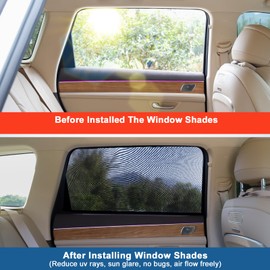 Latest Breathable Mesh Car Window Shades for Camping, Rear Side Car Window Screen Cover Mosquito Net Fit for 97% of Cars SUVs, Reduce Sun Glare UV Rays Privacy Protection,2 Pack