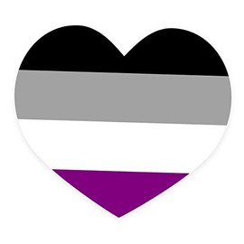 Applicable Pun Asexual Heart Flag - Vinyl Decal Sticker - 4 Inches Wide