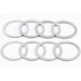 MicrOHERO Stainless Steel Road MTB Microspacer BB Shim Set, Inner Diameter: 0.9 inches (24 mm), Outer Diameter: 1.2 inches (30 mm), Clearance Adjustment Spacers, Thickness 0.02 inches (0.5 mm), 4 Pieces, 0.04 inches (1.0 mm), For Fine Adjustment, Adjustm