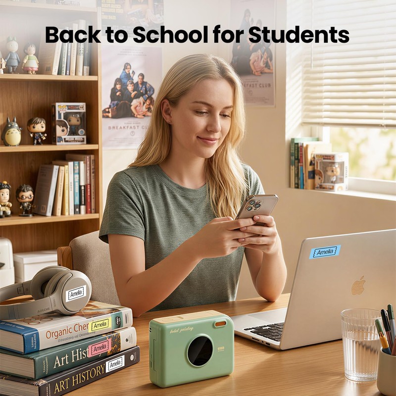 Phomemo Ribbon Label Printer, A30 Bluetooth Wireless Portable Small Label