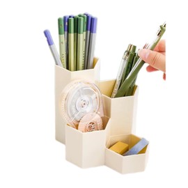 Saikvi Pencil Holder Pens Cup Pencil Organizer Cute Pencil Holder for Desk with 4 Compartment Desktop Supplies and Accessories for Office/School/Home