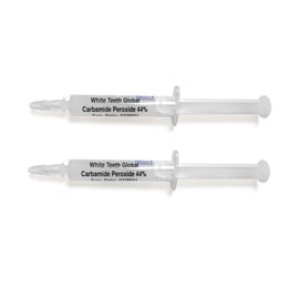 Teeth Whitening 3ml Carbamide Peroxide and 3ml Remineralization Gel Syringe Dispensers with 2 Mouth Trays (2, 44%)