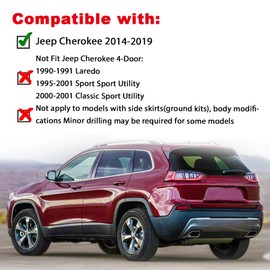 CNNELL Rear Left Driver Side Fender Flare Compatible with Jeep Cherokee 2014-2019 Textured Style Wheel Protector Cover