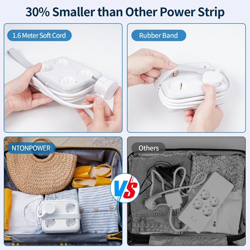 4-Way Power Strip USB C 45 W NTONPOWER 2500 W