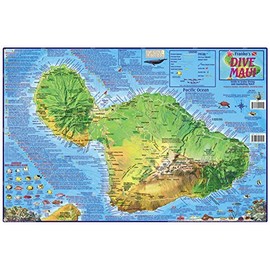 Maui Hawaii Dive & Snorkeling Guide Map Laminated Poster by Franko Maps