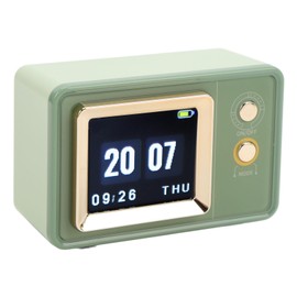 Portable Bluetooth Speaker, Compact Wireless Speaker with Dynamic Scene Lyrics, Desktop Clock Calendar Projection Screen Speaker for Daily and Party Retro Green