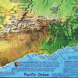 Maui Hawaii Adventure Map Franko Maps Laminated Poster
