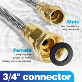 Holldoor Metal Garden Hose 20 ft – 304 Stainless Steel Water Hose with Nozzle Sprayer, Garden Hoses Flexible, Lightweight, No Kink, Heavy Duty for Outdoor (20 ft)