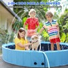 63" Large Dog Pool with Sprinkler, 2-in-1 Foldable Swimming Pool
