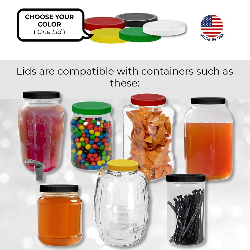 Lid for Half to 1-Gallon Plastic Glass Storage Containers; Fits