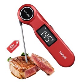 Termómetro profesional de carne digital 0.5s termómetro de lectura instantánea ± 0.5 °F de precisión, pantalla retroiluminada de 1.42 pulgadas, termóm