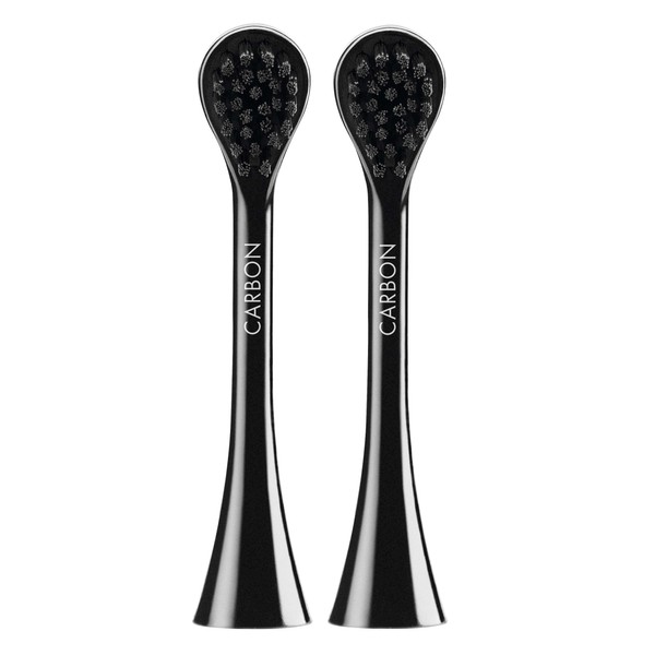 Curaprox Hydrosonic Black is White Activated Charcoal Electric Toothbrush Replacement Heads (2 Pack)