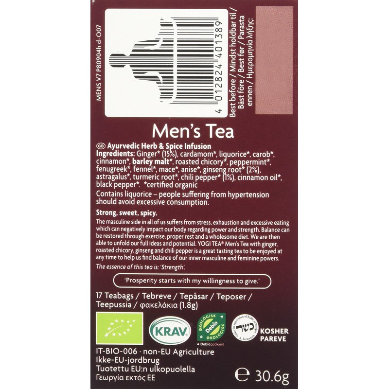 Yogi Tea Mens 17 Tea Bags (Pack of 1)