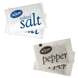 Doofie Deals N'Joy Salt and Pepper Packets, 250 of Each, Individual Packs, 500 Total Packets, Condiments On The Go