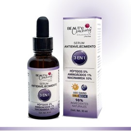 Beauty Coaching - SERUM ANTIENVEJECIMIENTO - 3 en 1 - Péptidos 5% Aminoácidos 1% Niacinamida 10% - 30 ml.