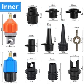 Homiflex SUP Pump Adapter for Compressor, SUP Valve Adapter with 9 Air Pump Nozzles, Air Pump Adapter for Paddle Board, Kayaks, Canoes, Inflatable Boats, Inflatable Beds etc