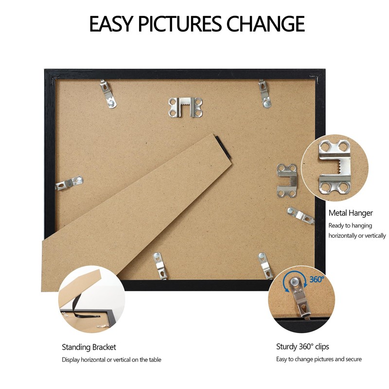 Hongkee 8.5x11 Diploma Frame with Tempered Glass, Multi Certificate 8.5