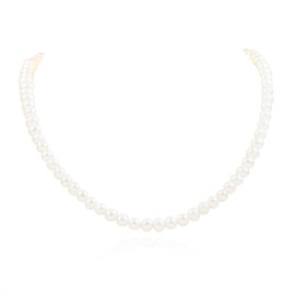 namana 925 Sterling Silver Freshwater Pearl Necklace for Women and Teen Girls, 18 to 20 inch Long Silver Pearl Necklaces for Women with 7mm Round Natural Cultured Pearls, Pearl Jewellery with Gift Box